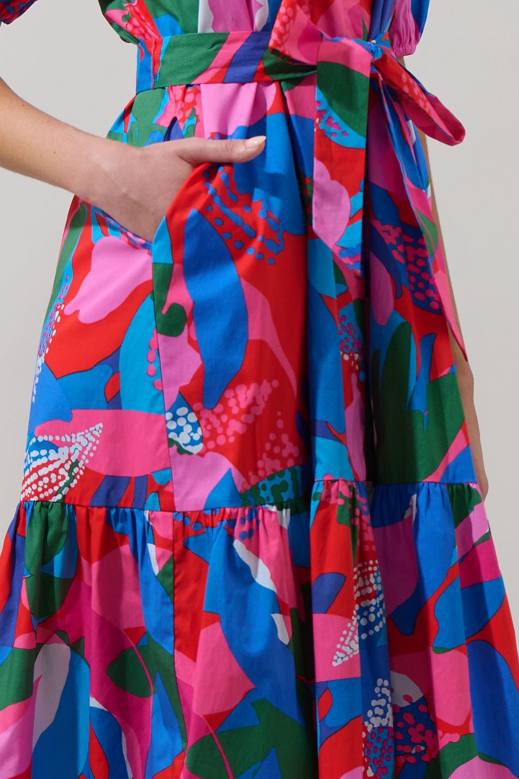 Exene Floral Wynette Tiered Midi Dress