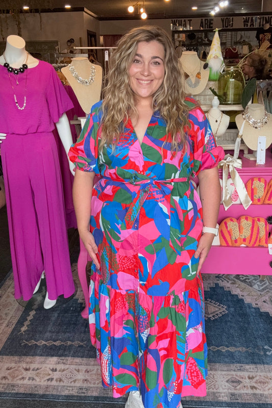 Exene Floral Wynette Tiered Midi Dress