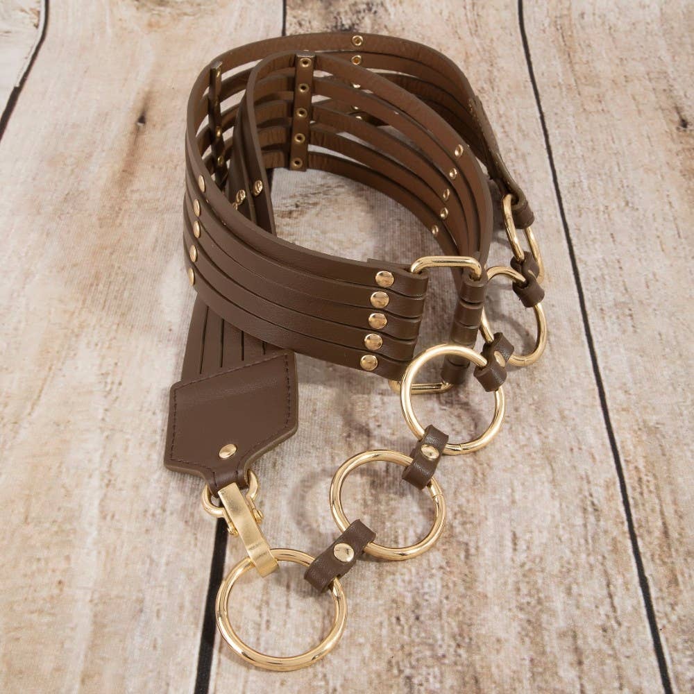 Circle Link Layered Vegan Leather Belt