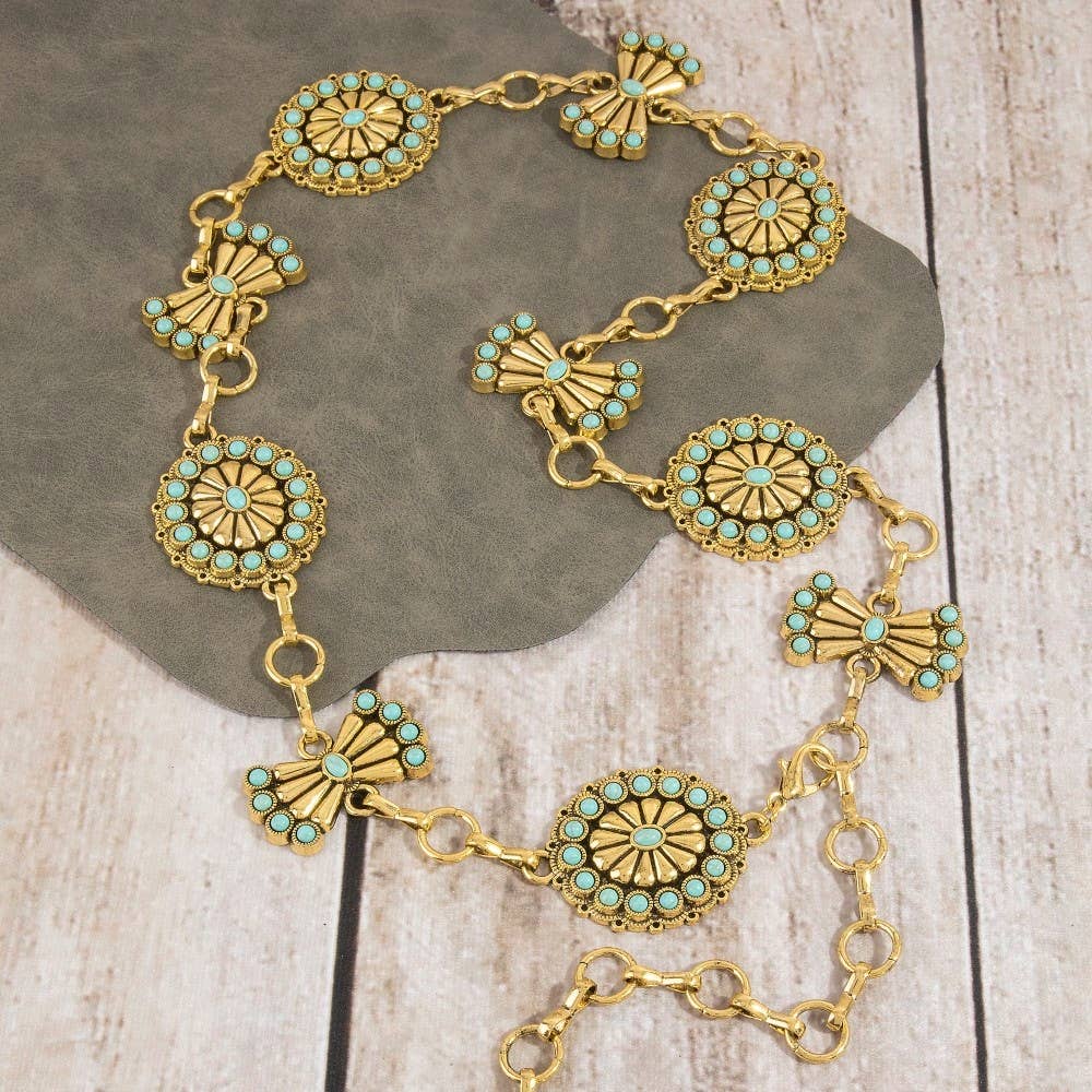 Stone Daisy Concho Chain Belt