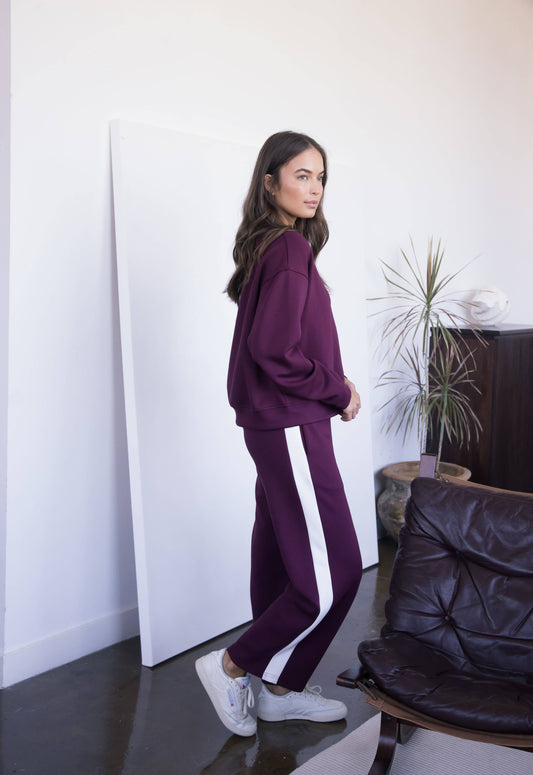 Butter Modal Side Stripe Wide Leg Pants