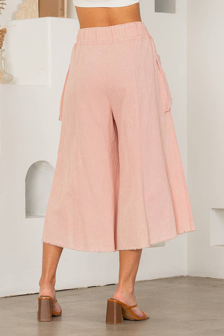 Plus High Rise Wide Leg Pants with Pockets