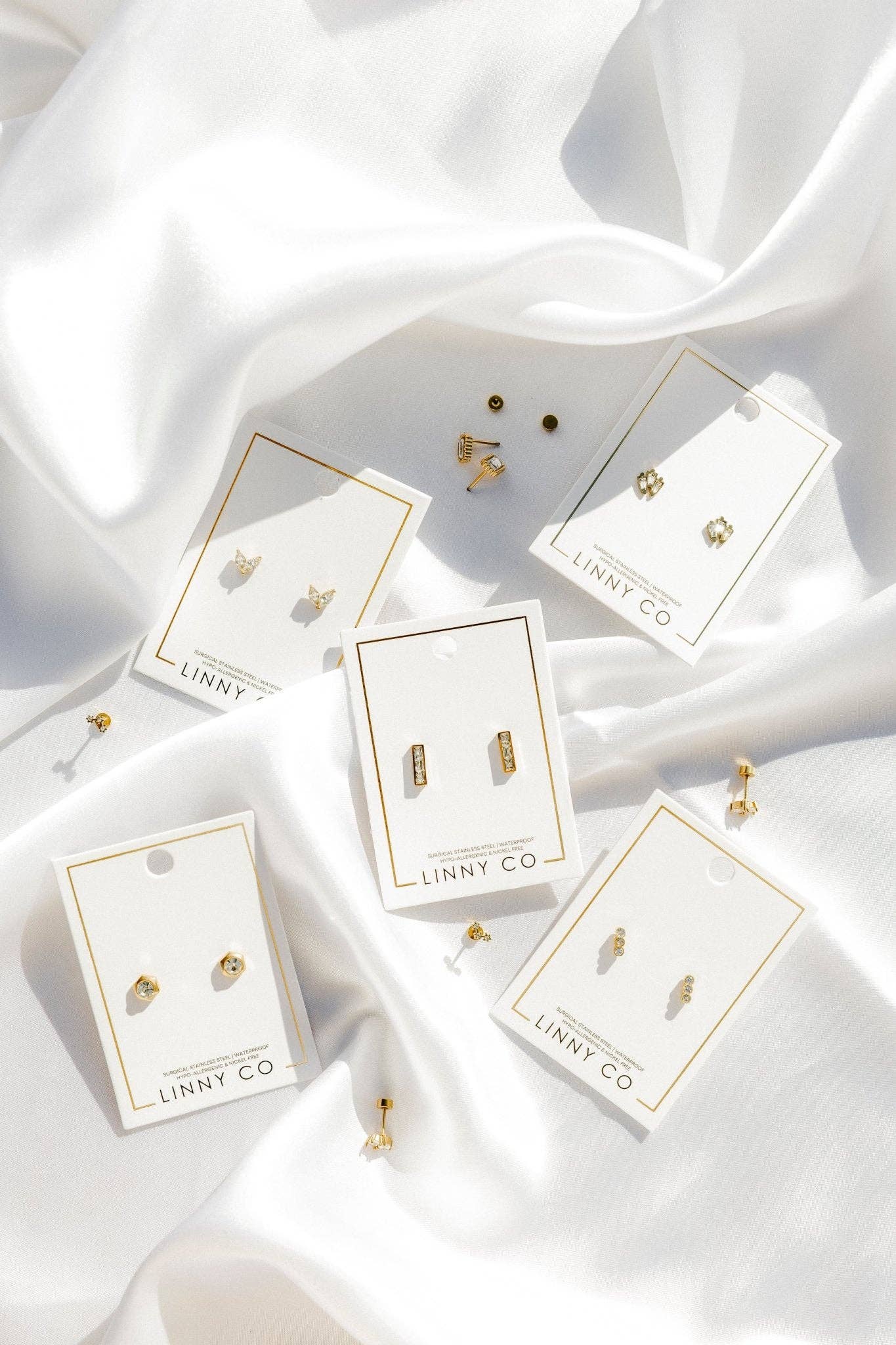 Screwback Stud Earrings - Demi Gold