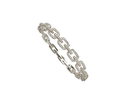 Silver and CZ Link Bangle