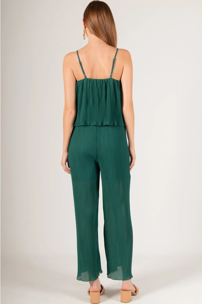 Pleated Cami Strap Jumpsuit