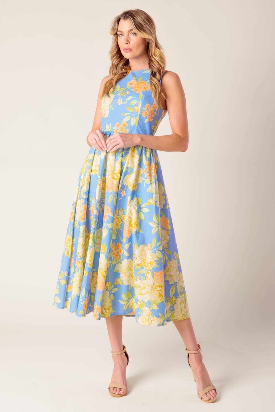 A printed woven midi dress - ID21920
