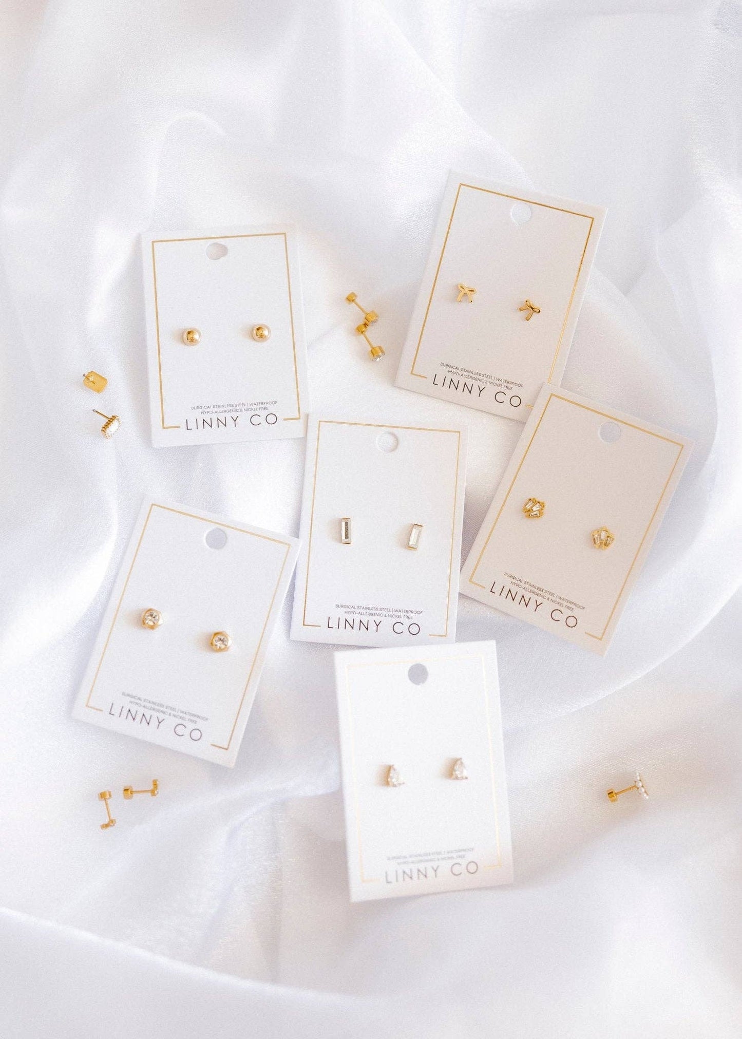 Screwback Stud Earrings - Demi Gold