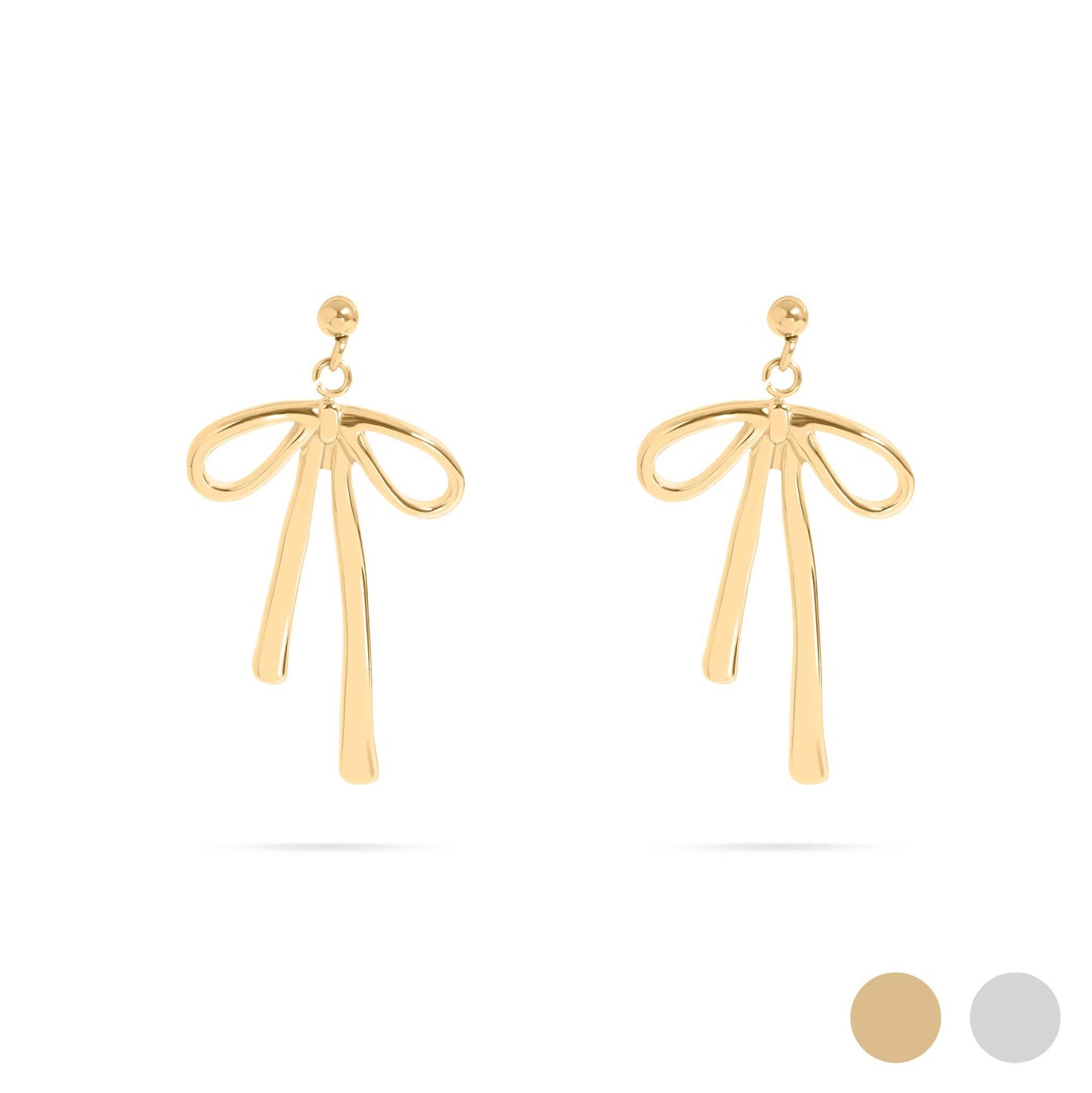 Ribbon Bow Earrings 18K Gold PVD Stainless Steel