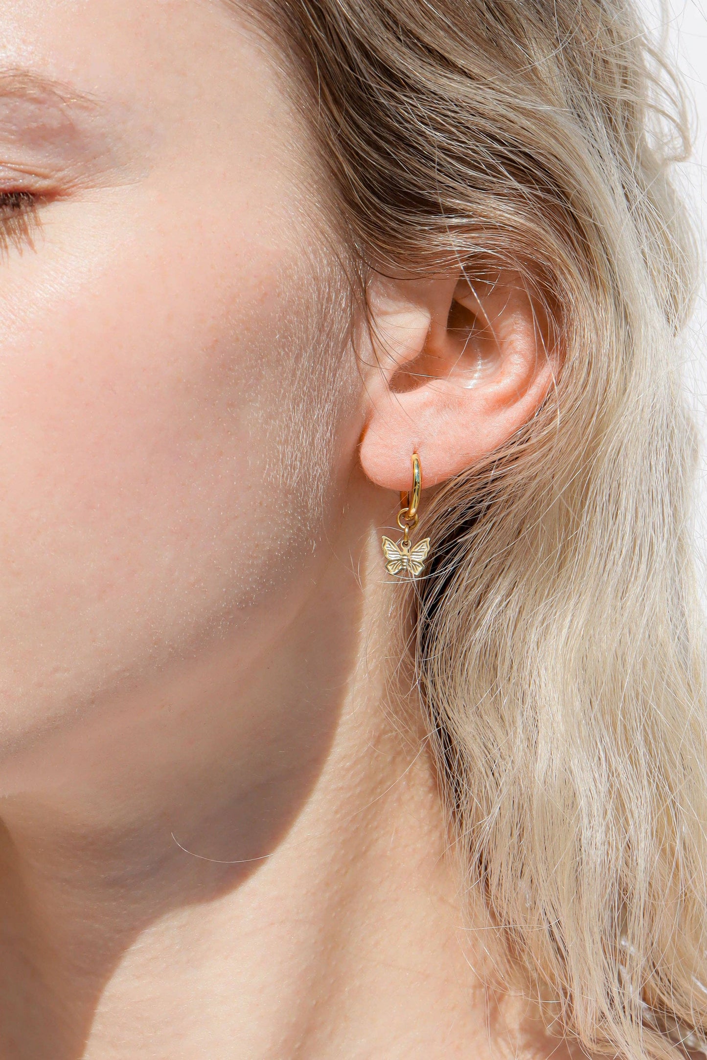 Butterfly Huggie Earrings 18K Gold PVD Stainless Steel