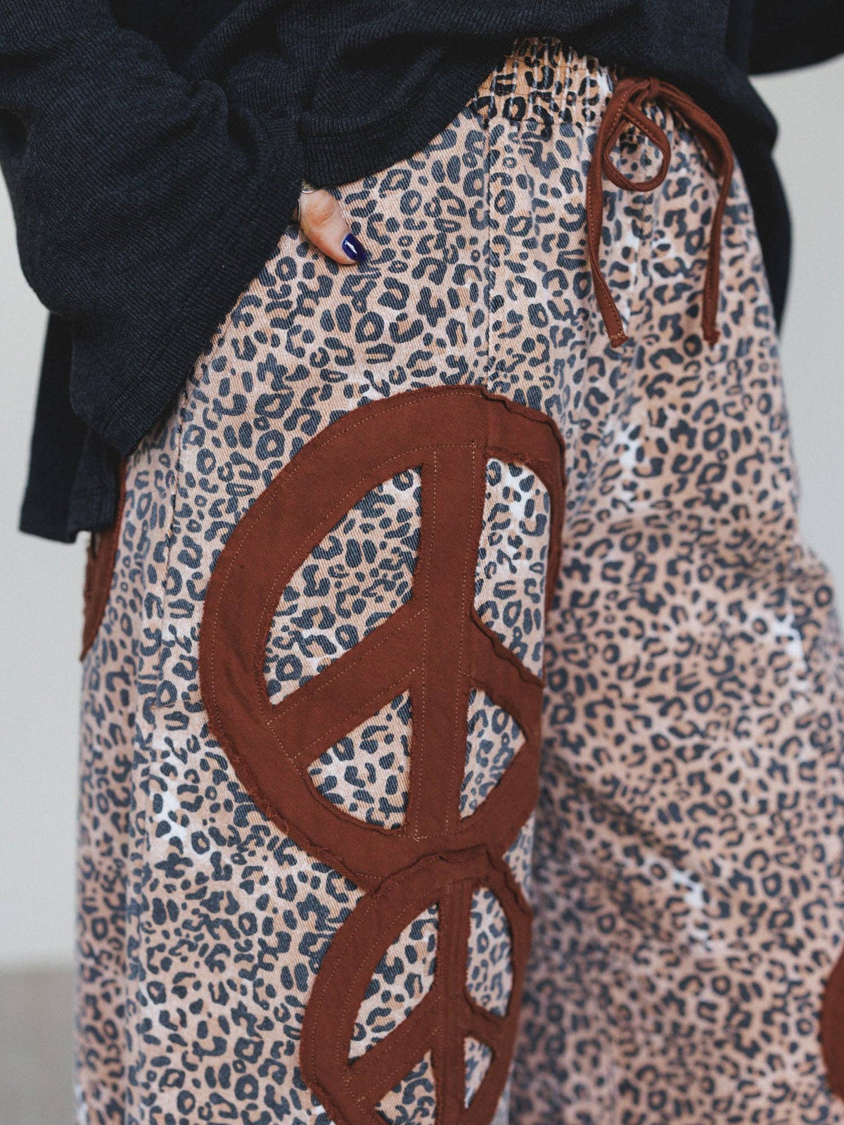Laurel Lee Patchwork Pants - Taupe Leopard