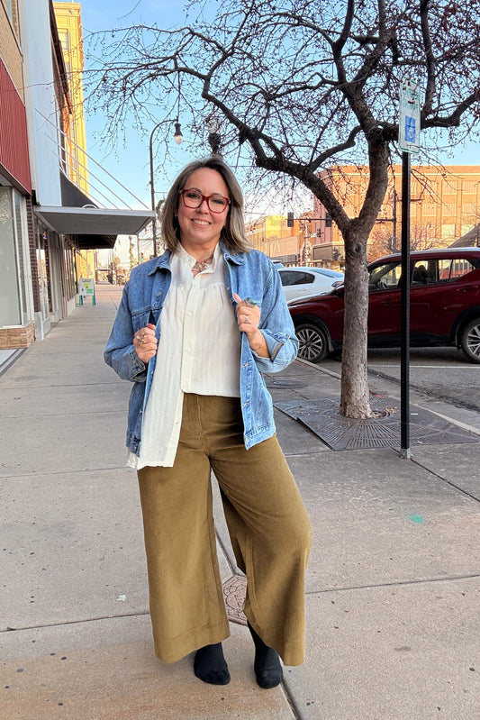 Corduroy Ankle Wide Leg