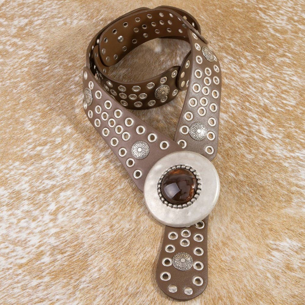 Studded Vegan Leather Belt