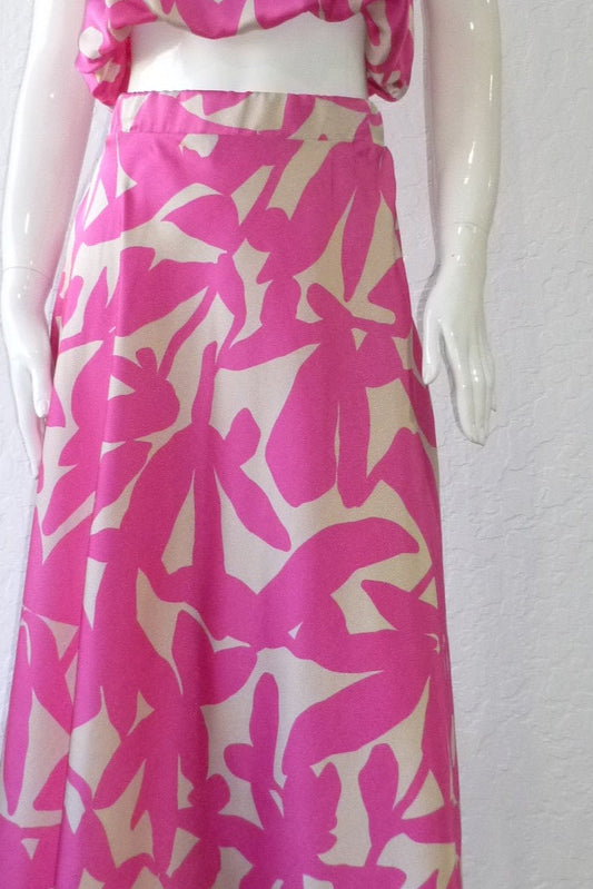 Satin Printed V-neck Crop Top
