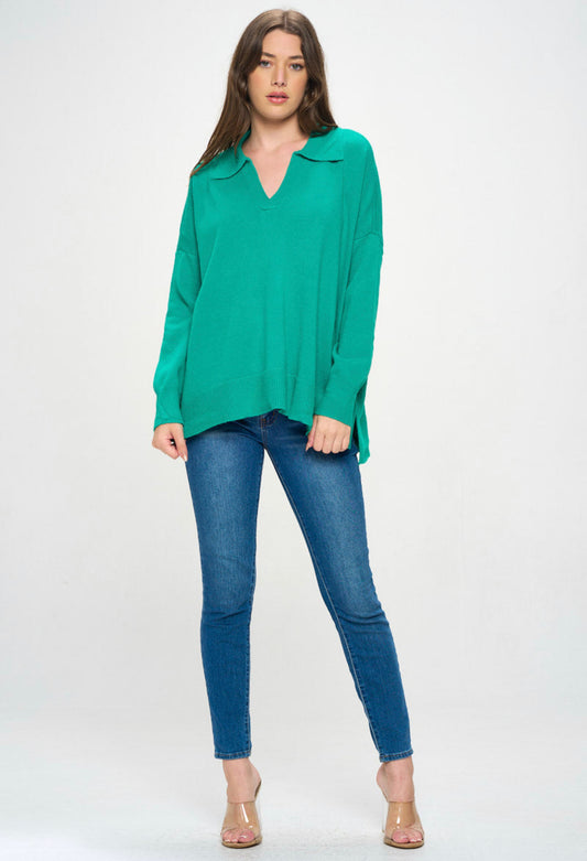 COLLARD TUNIC SWEATER