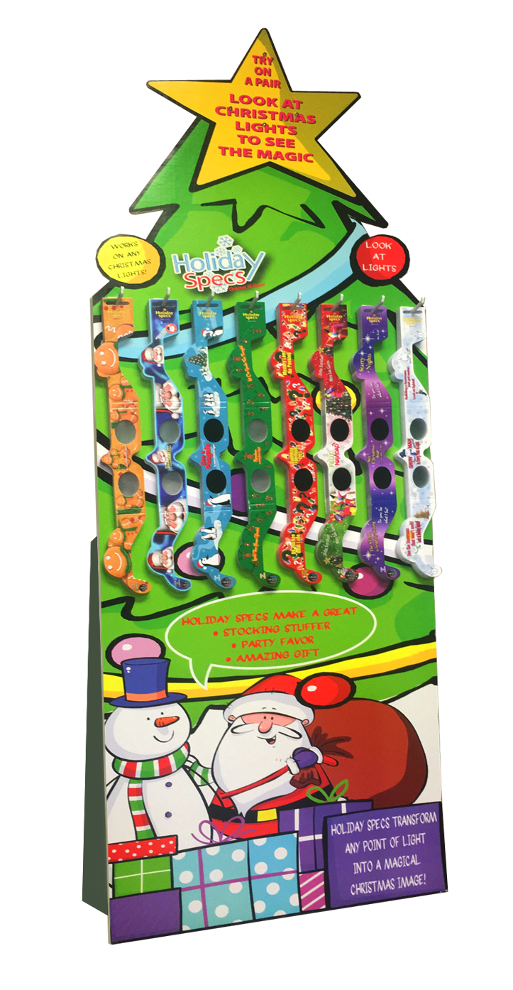 Holiday Specs 5' Tree Floor Display w/ 150 Assorted Glasses