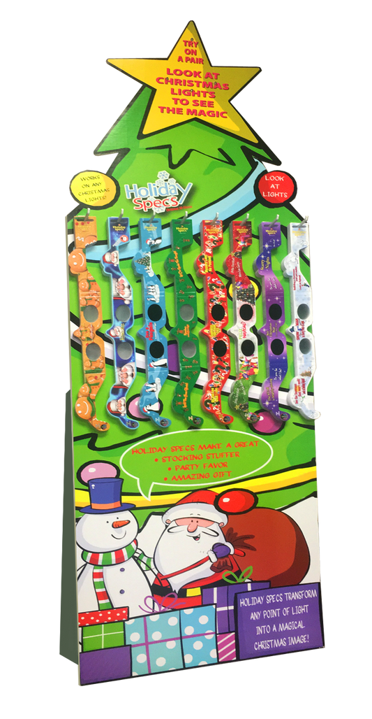 Holiday Specs 5' Tree Floor Display w/ 150 Assorted Glasses