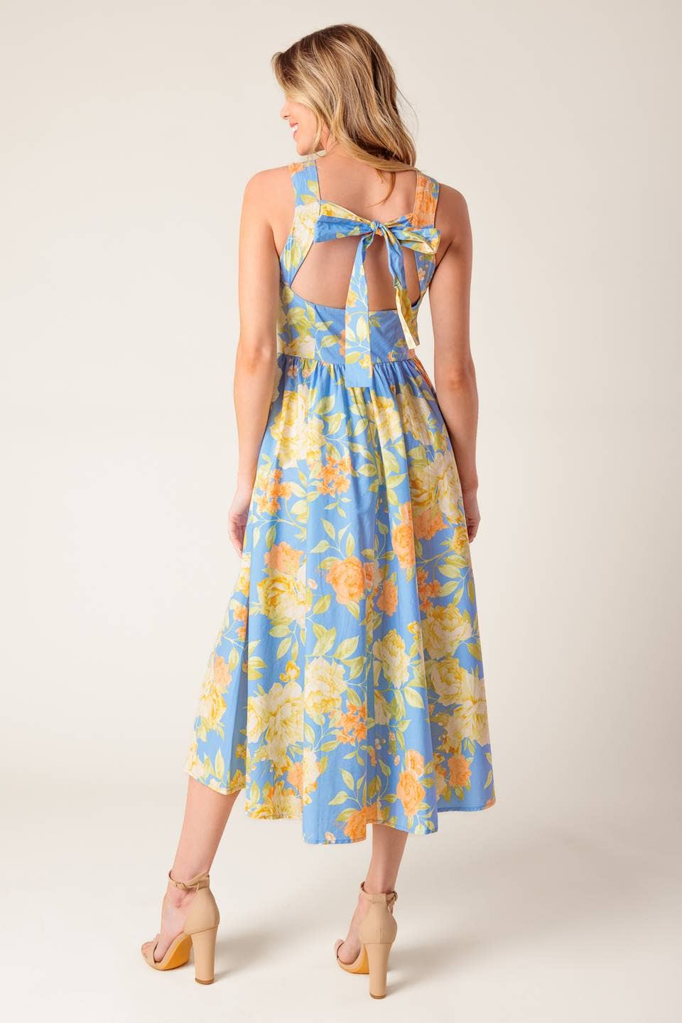 A printed woven midi dress - ID21920