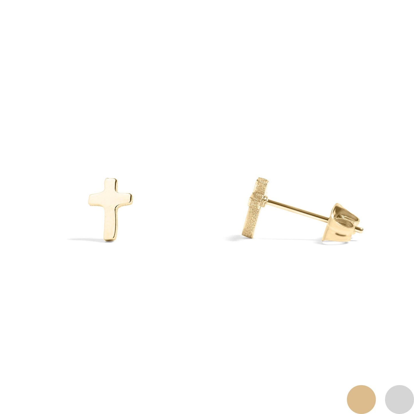 Cross Stud Earrings 18K Gold PVD Stainless Steel