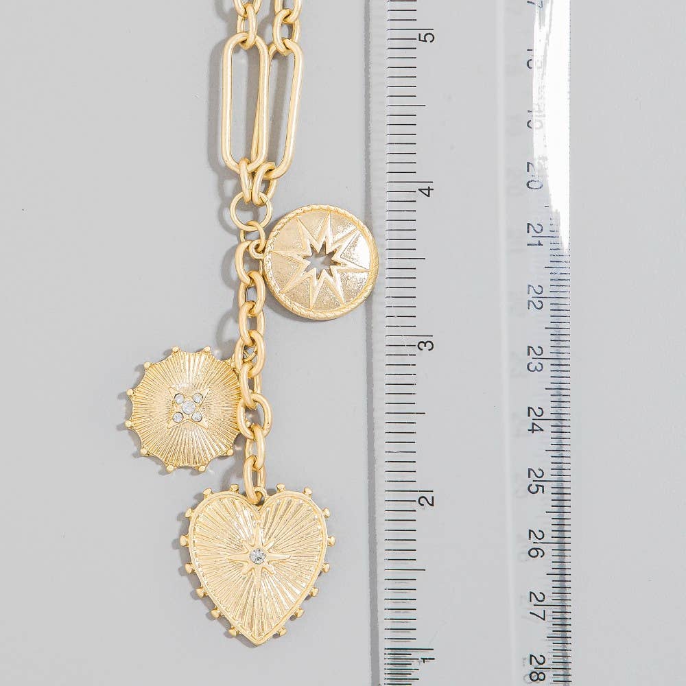 Heart & Coin Chain Necklace