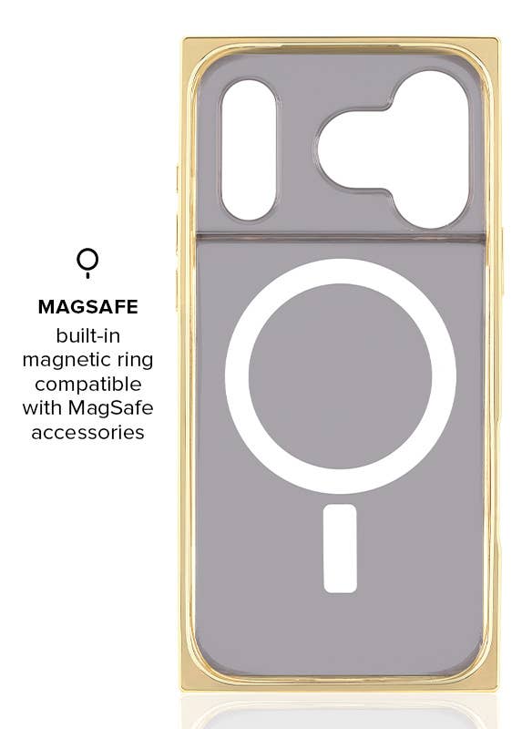 Gold Checkered Mother of Pearl MagSafe iPhone Case