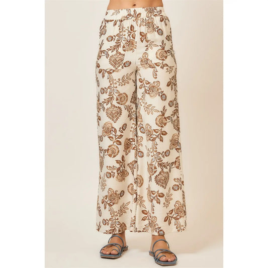 Floral Print Wide Leg Pants