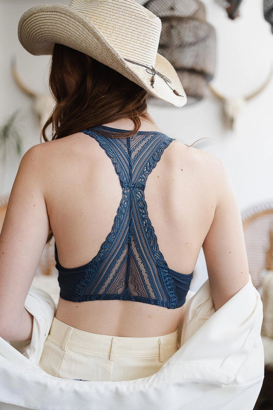 Seamless Front Lace Racerback Bralette