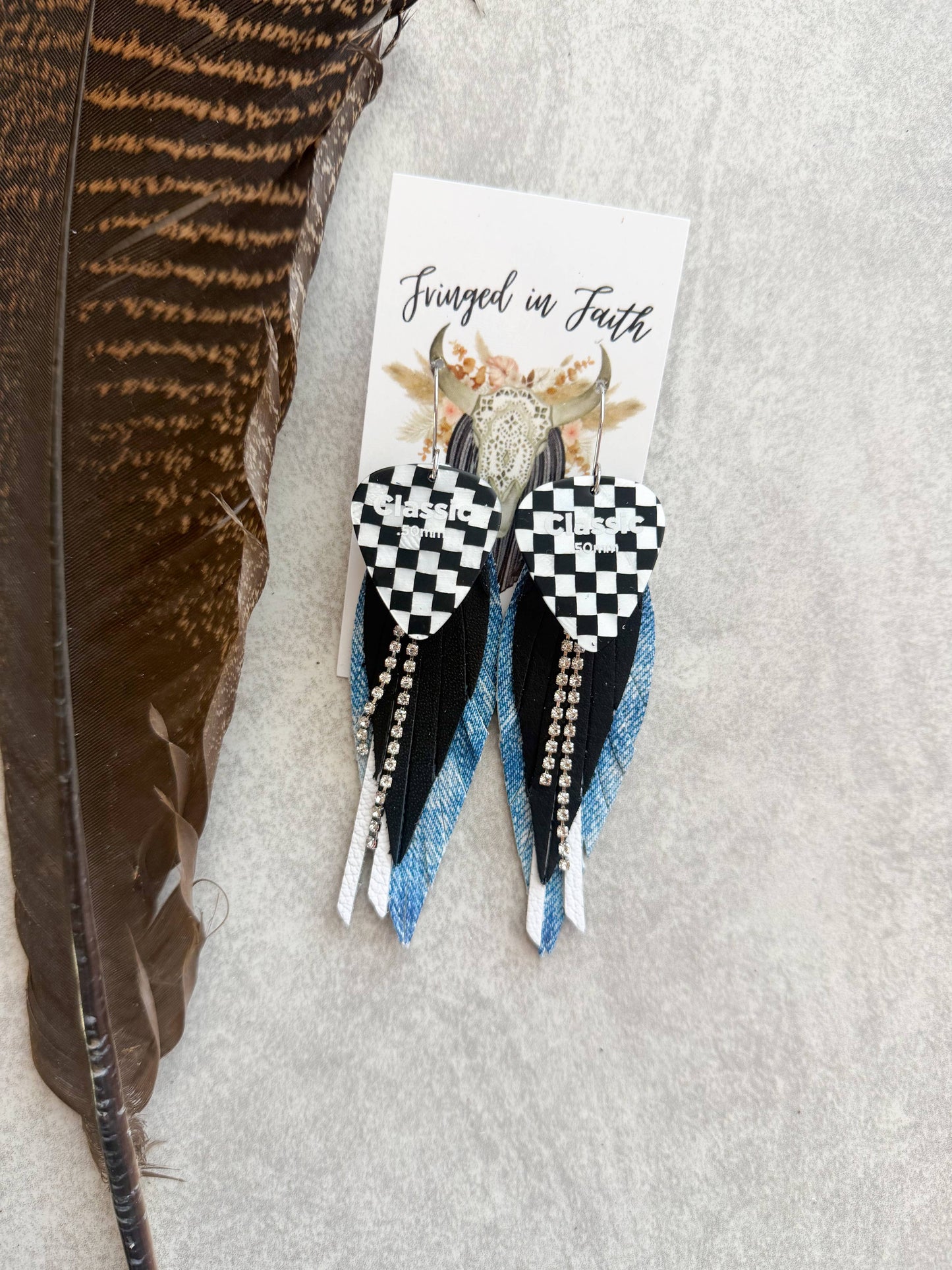 Checked Out Fringe | Denim Blue