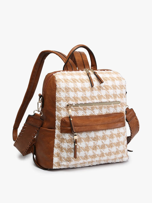 Amelia Houndstooth Backpack w/ Guitar Strap