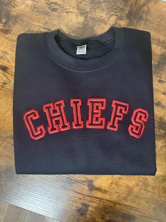 Chiefs Black w/ Metallic Red Puff