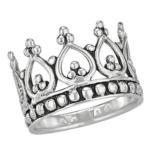 Nobility Sterling Silver Wide Crown Ring