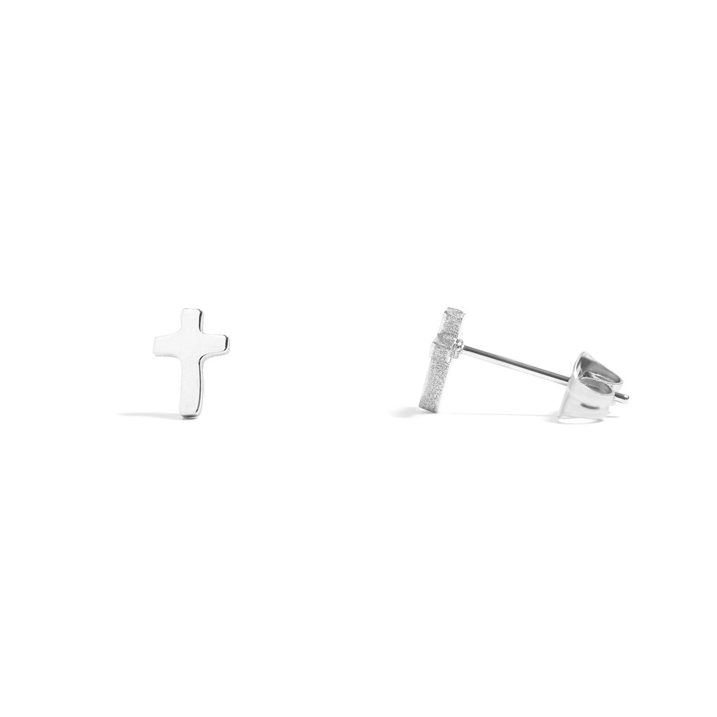 Cross Stud Earrings 18K Gold PVD Stainless Steel