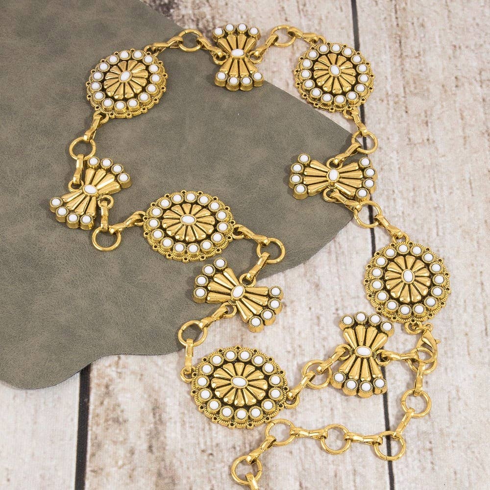 Stone Daisy Concho Chain Belt