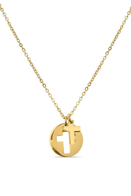 Cutout 2 Piece Cross Necklace