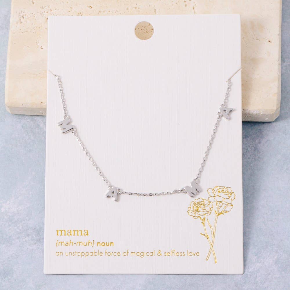 Dainty Mama Print Charm Necklace