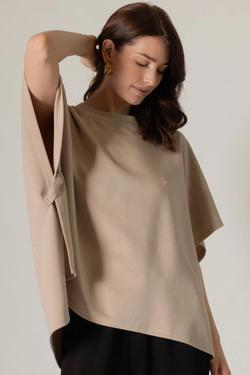 Butter Modal Side Slit Cape Top