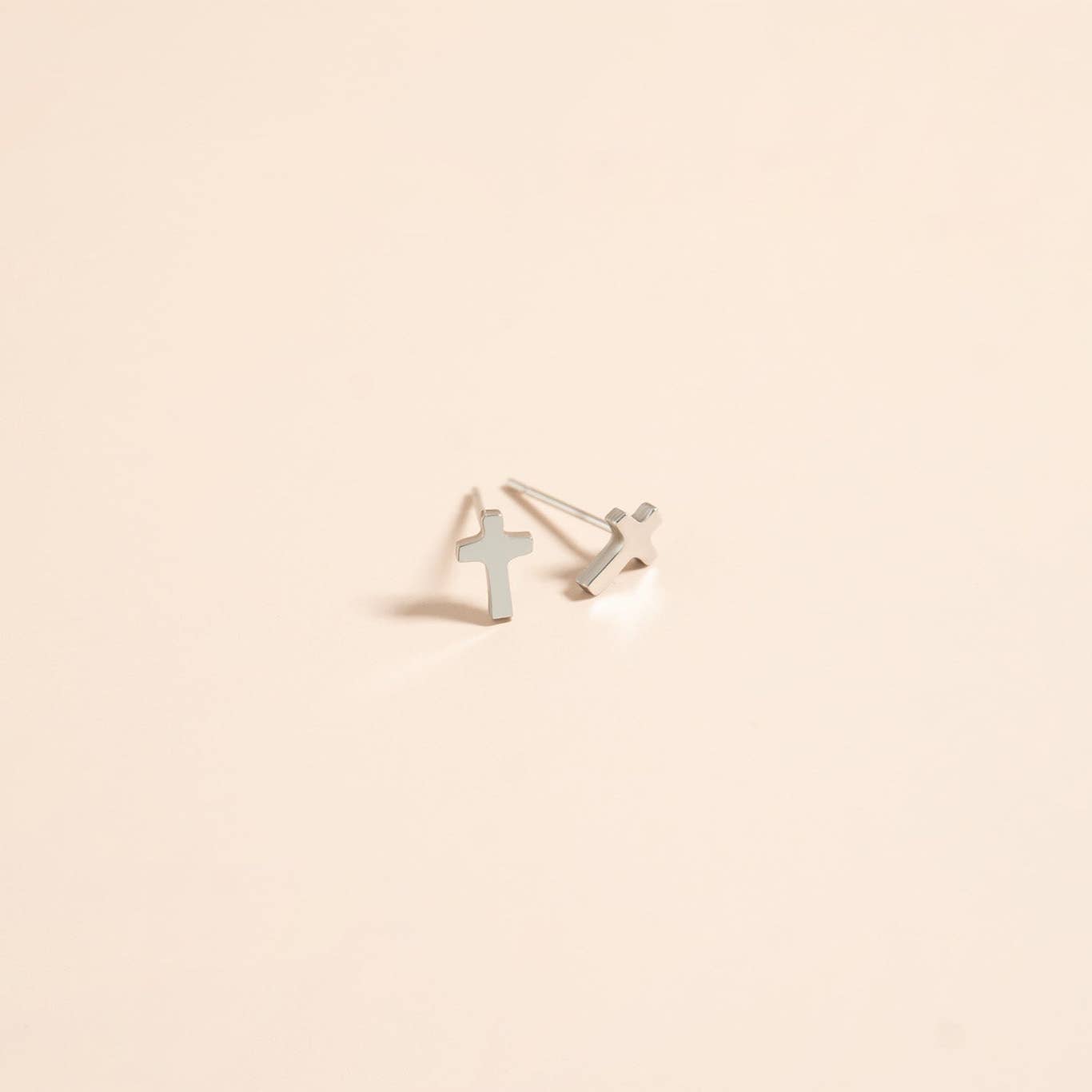 Cross Stud Earrings 18K Gold PVD Stainless Steel