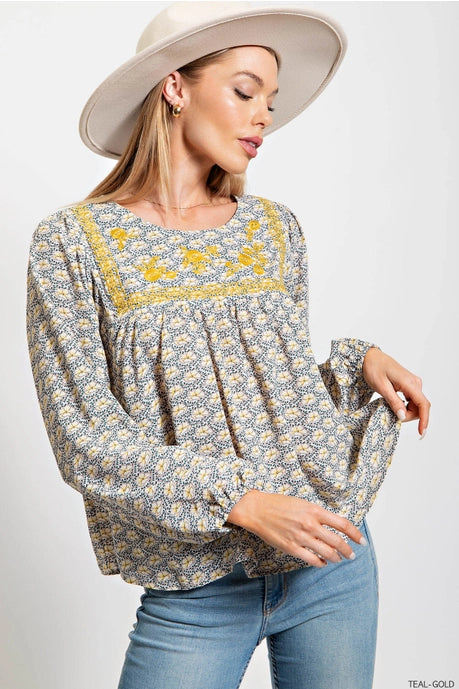 Emb York Bubble Sleeves Top