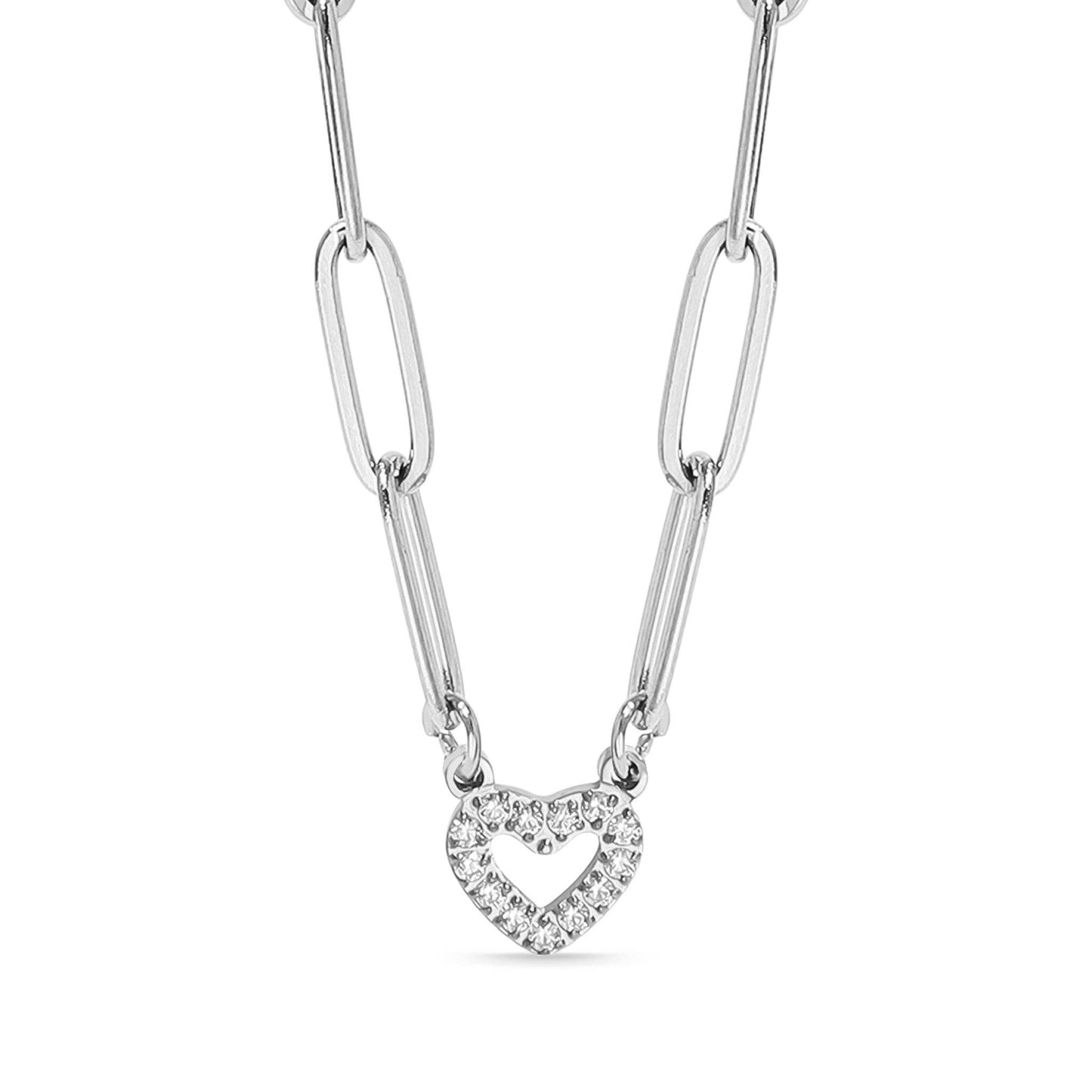 "Heart" Paperclip Necklace 18K Gold PVD Stainless Steel