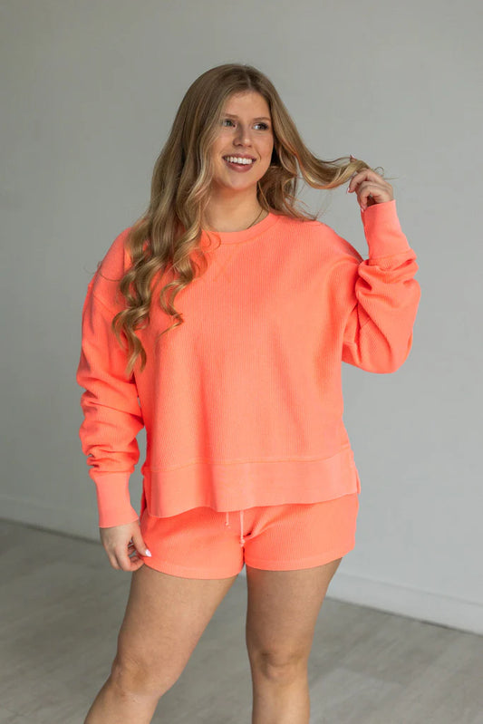 2pc Set Corded Crew & Shorts