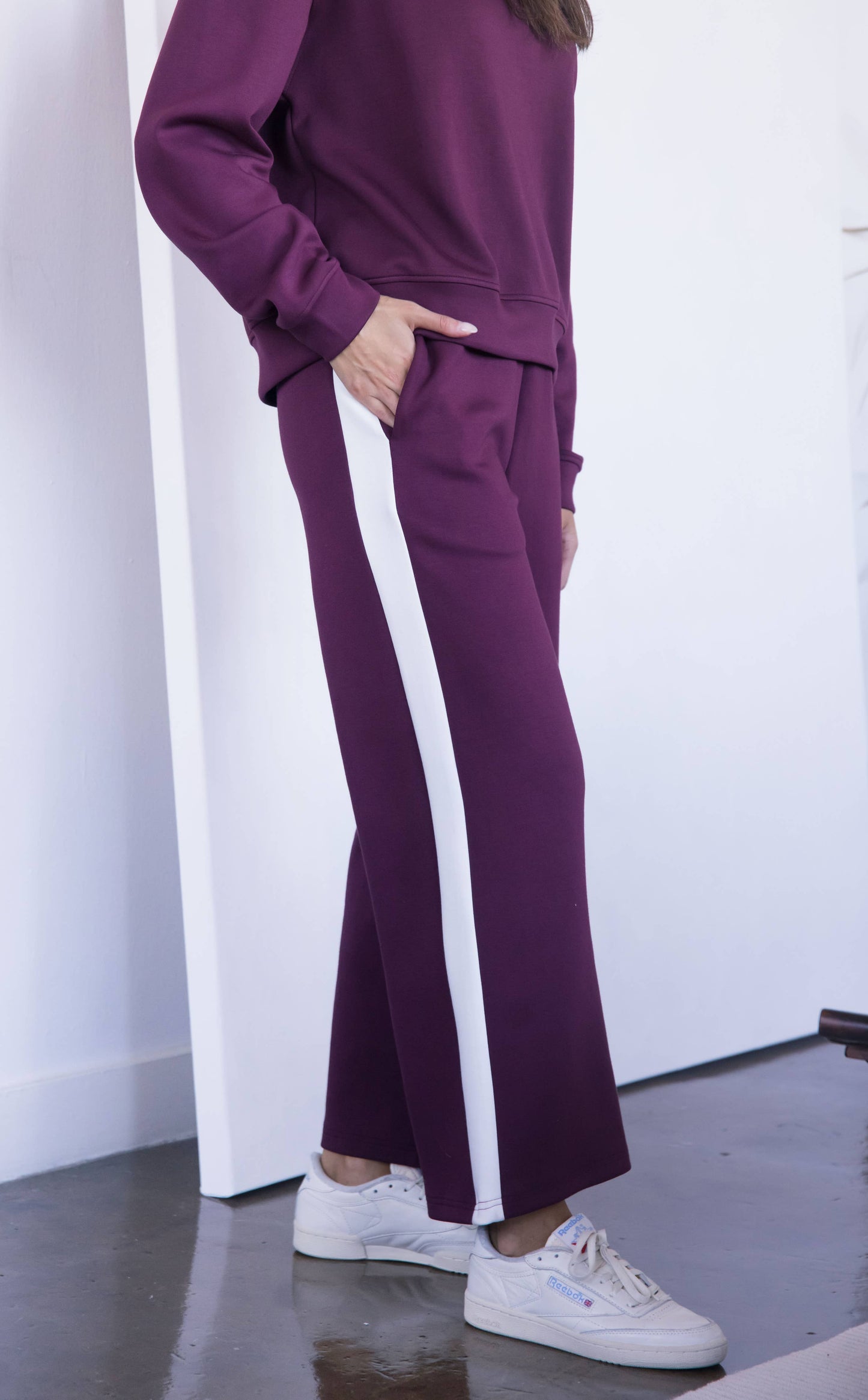 Butter Modal Side Stripe Wide Leg Pants
