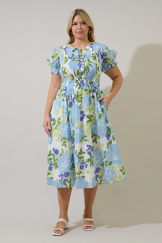 Tamry Smocked Midi Dress