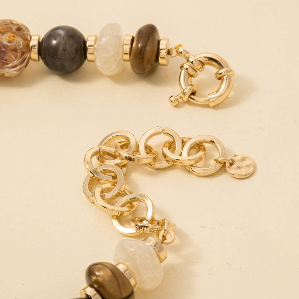 Mixed Chunky Marble Acrylic Beads Necklace