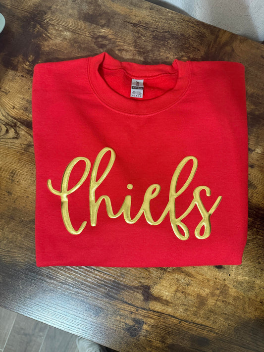 Chiefs Red w/ Metallic Gold Puff