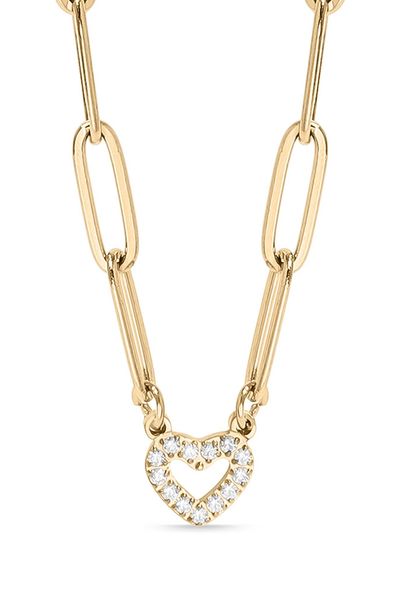 "Heart" Paperclip Necklace 18K Gold PVD Stainless Steel