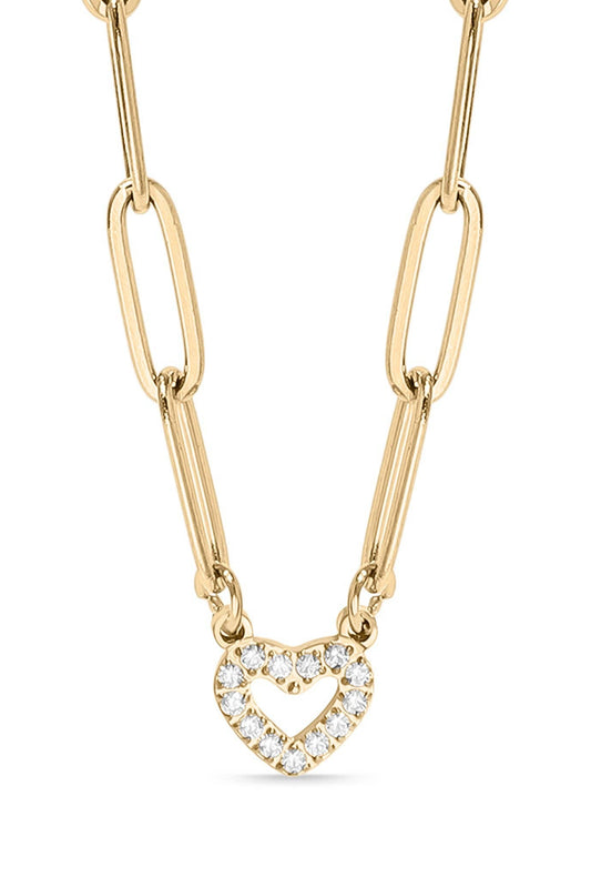 "Heart" Paperclip Necklace 18K Gold PVD Stainless Steel