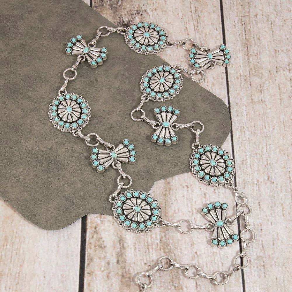 Stone Daisy Concho Chain Belt