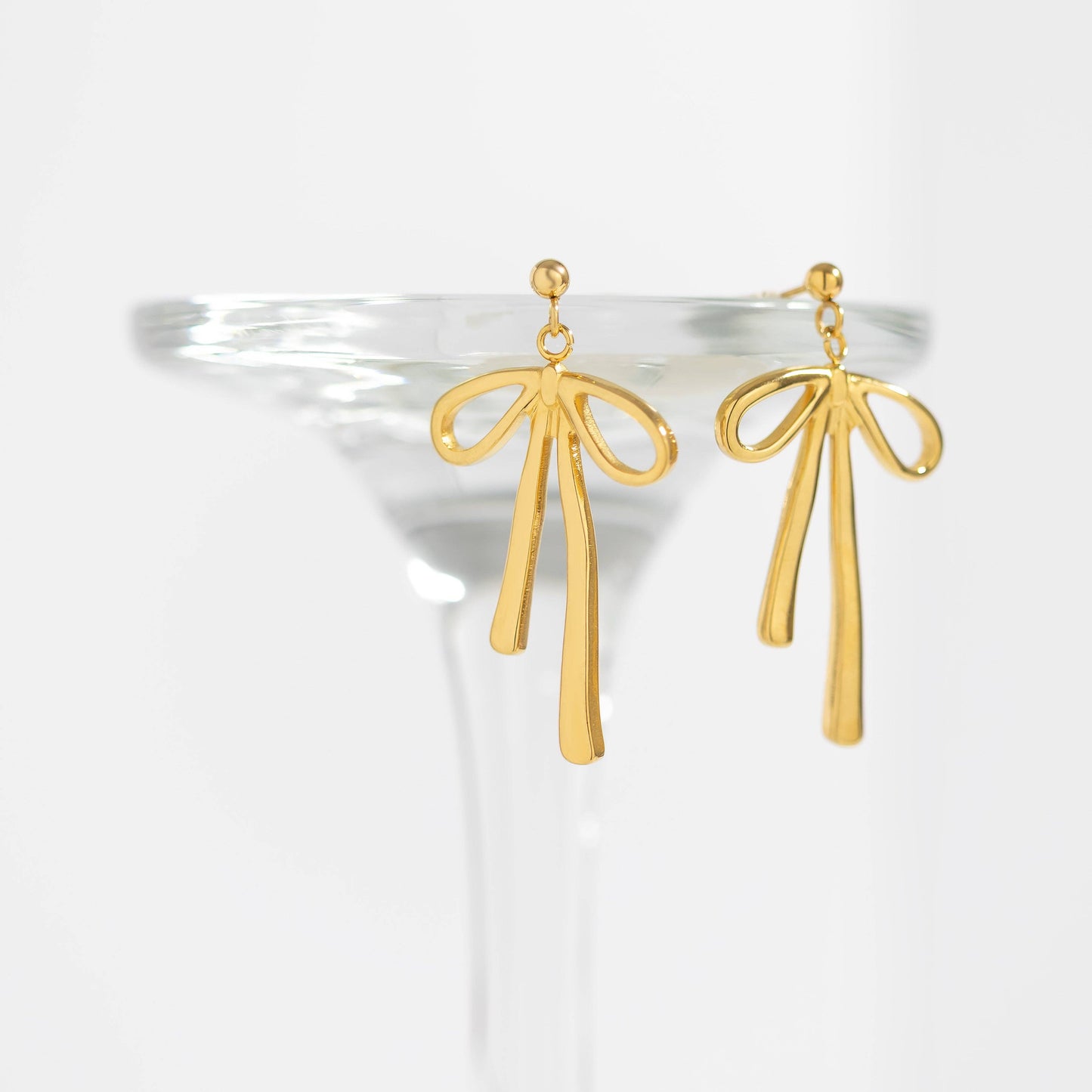 Ribbon Bow Earrings 18K Gold PVD Stainless Steel