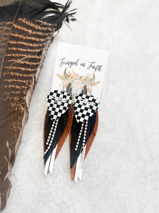 Checked Out Fringe | Brown