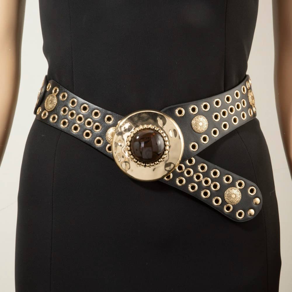 Studded Vegan Leather Belt