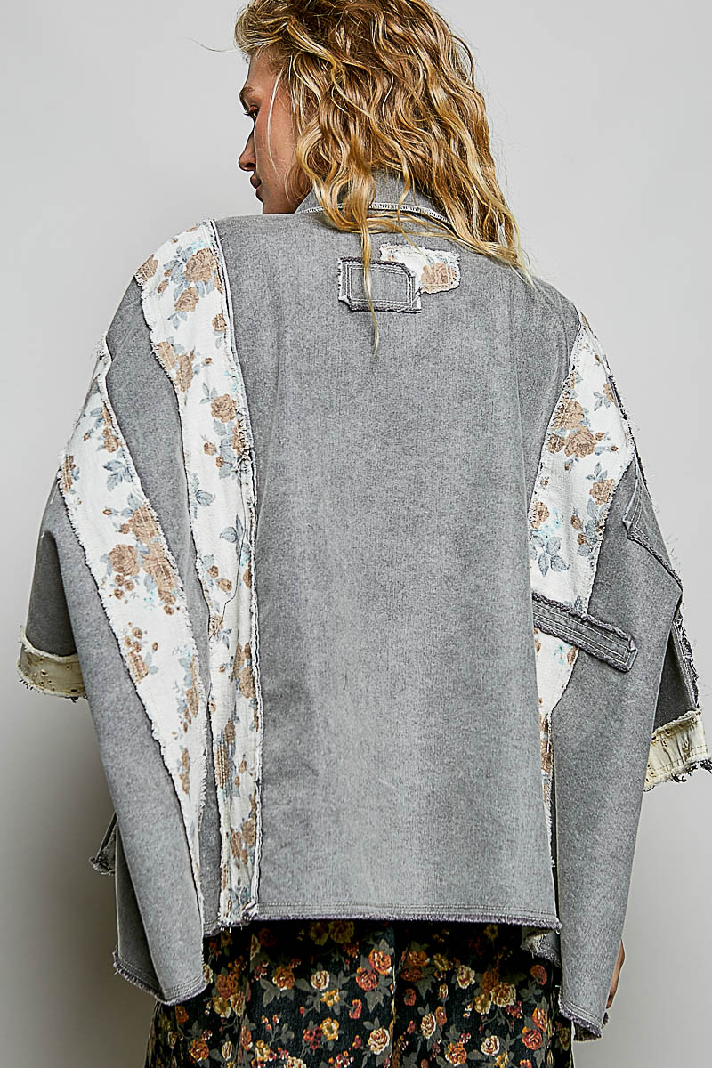 Patchwork Denim Twill Roomy Fit Top